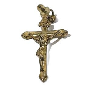 Vintage Gold Tone Crucifix Earrings  #J009